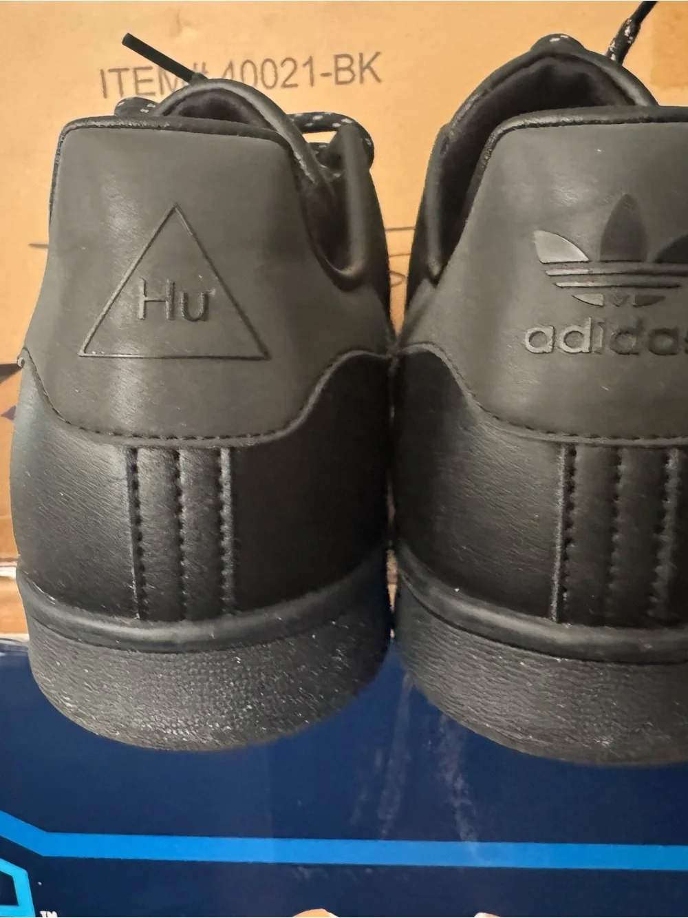 adidas Pharrell x Stan Smith HU All-Black Low-Top Leather Sneakers - Picture 3 of 6